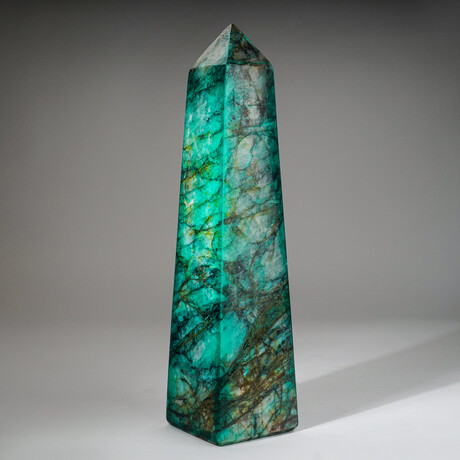 Large Genuine Polished Chrysocolla Obelisk