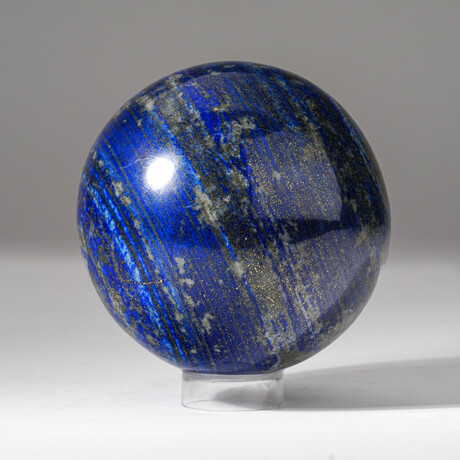 Genuine Polished Lapis Lazuli Sphere + Acrylic Display Stand // Ver. 2