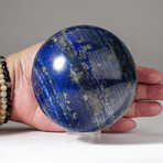 Genuine Polished Lapis Lazuli Sphere + Acrylic Display Stand // Ver. 2