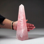 Genuine Polished Rose Quartz Obelisk