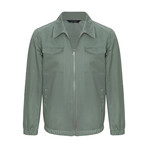 Zip Front Light Jacket // Green (XL)
