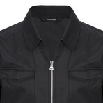 Zip Front Light Jacket // Black (L)