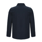 Button Front Shirt Jacket // Navy (3XL)