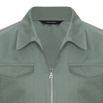 Zip Front Light Jacket // Green (L)