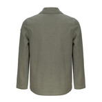 Button Front Shirt Jacket // Khaki Green (L)
