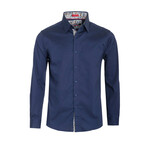 Cotton-Stretch Long Sleeve Shirt // Navy (S)