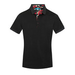 Cotton-Stretch Polo Shirt // Black (XL)