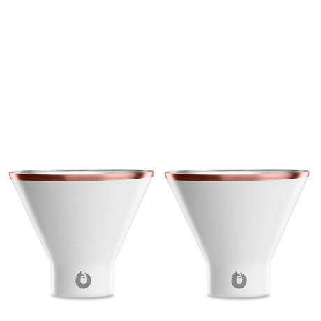 Insulated Stainless Steel Martini Glass // Set of 2 // White