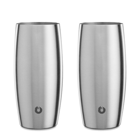 Insulated Stainless Steel Beer Glass // 18 oz // Set of 2 // Steel