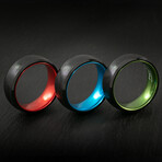 Brushed Finish + Space Grade Aluminum Color Sleeve Ring // Blue // 8mm (6.5)