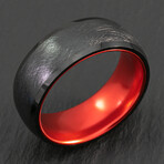 Brushed Finish + Space Grade Aluminum Color Sleeve Ring // Red //  8mm (10)