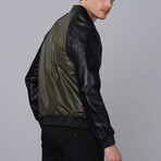 Wales Leather Jacket // Olive + Black (S)