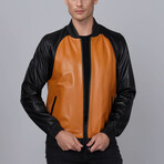 Tulum Leather Jacket // Black + Camel (M)