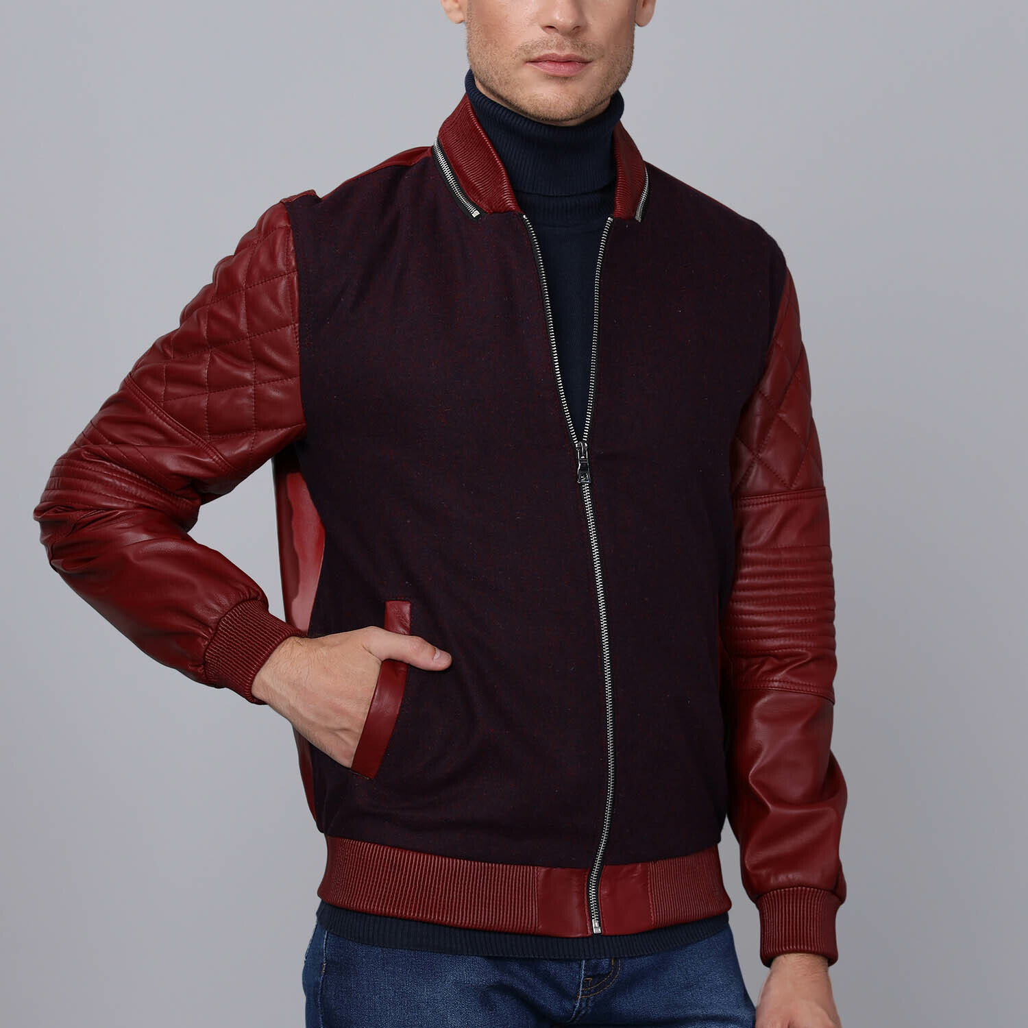 Mendoza Leather Jacket // Bordeaux (2XL) - Basics&More Leather Jackets ...