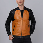 Tulum Leather Jacket // Black + Camel (M)
