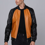 Tulum Leather Jacket // Black + Camel (S)