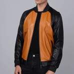 Tulum Leather Jacket // Black + Camel (2XL)