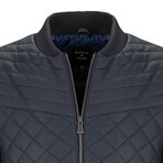 Bomber Quilted Jacket // Matte Navy Blue (S)