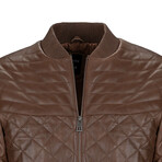 Athens Leather Jacket // Chestnut (XL)