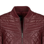 Bomber Quilted Jacket // Burgundy (2XL)