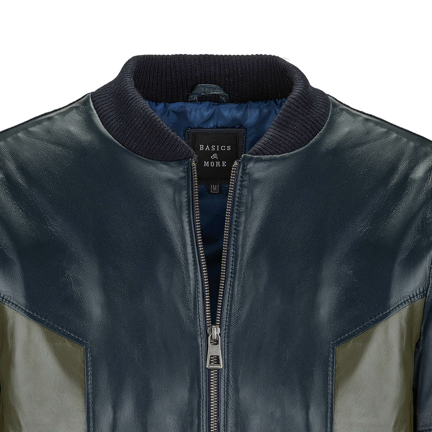 Blocked Jacket // Navy Blue + Olive Green (2XL) - Basics&More - Touch ...