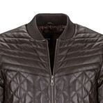 Bomber Quilted Jacket // Brown (2XL)