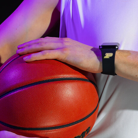 Purdue Boilermakers Silicone Apple Watch Band // Black // 42/44/45mm + Long Band