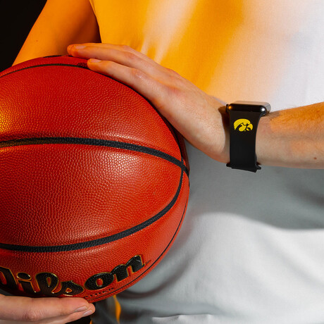 Iowa Hawkeyes Silicone Apple Watch Band // Black (38/40/41mm + Short Band)