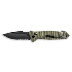 C.A.C. French Army Knife // PA6 Textured Handle // Serrated Edge // Army Green