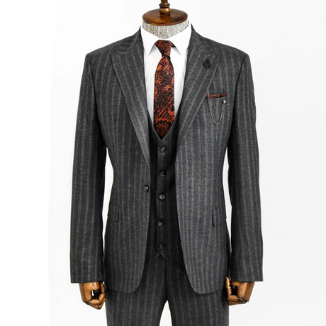 Phillip Slim Fit 3-Piece  Suit // Smoked (Euro: 42)