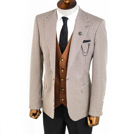 Bryson Slim Fit 3-Piece Suit // Beige (Euro: 42)