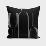 Glass Of Wine // Black + White (14" x 14")