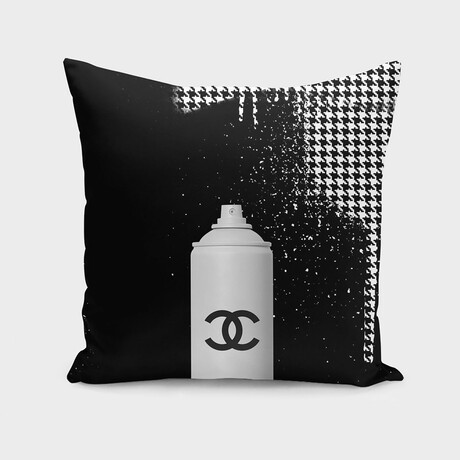 Chanel Spray Paint // Black + White (14" x 14")