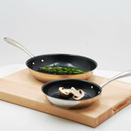 Color Stainless Steel Open Frypan Set // 8" + 11" // Set of 2 (Black)