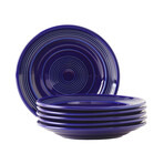 Concentrix Ceramic Plate Set // Set of 6 Plates // Cobalt Blue (7.5")