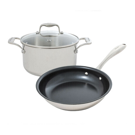 Concentrix Stainless Steel Cookware Set // 3-Piece Set // Black