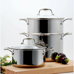 Concentrix Stainless Steel Cookware Set // 5-Piece Set // Black