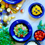 Concentrix Ceramic Plate Set // Set of 6 Plates // Cobalt Blue (7.5")