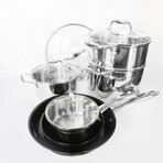 Concentrix Stainless Steel Cookware Set // 10-Piece Set // Black