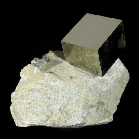 Cubic Pyrite Crystal on Matrix v.2