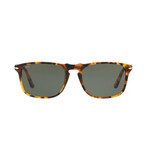 Persol // Men's Square Acetate Sunglasses // Tortoise + Green