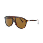 Persol // Unisex Pilot Sunglasses // Havana + Brown