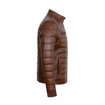 Striped Quilted Jacket // Chestnut (XL)