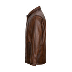 Tobias Leather Jacket // Chestnut (3XL)