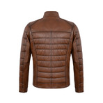 Striped Quilted Jacket // Chestnut (M)