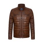 Striped Quilted Jacket // Chestnut (2XL)