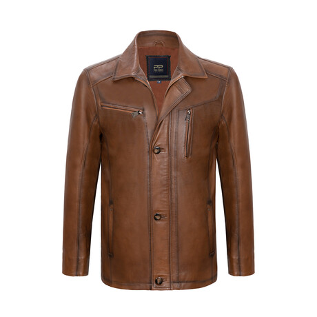 Jamar Leather Jacket // Chestnut (S)