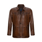 Tobias Leather Jacket // Chestnut (XL)