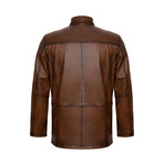 Tobias Leather Jacket // Chestnut (XL)
