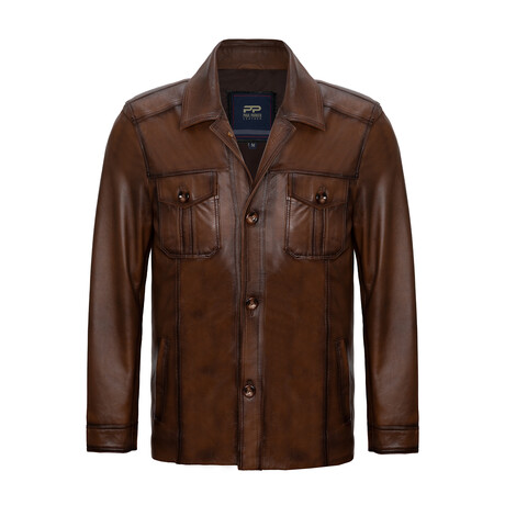 Romeo Leather Jacket // Chestnut (S)